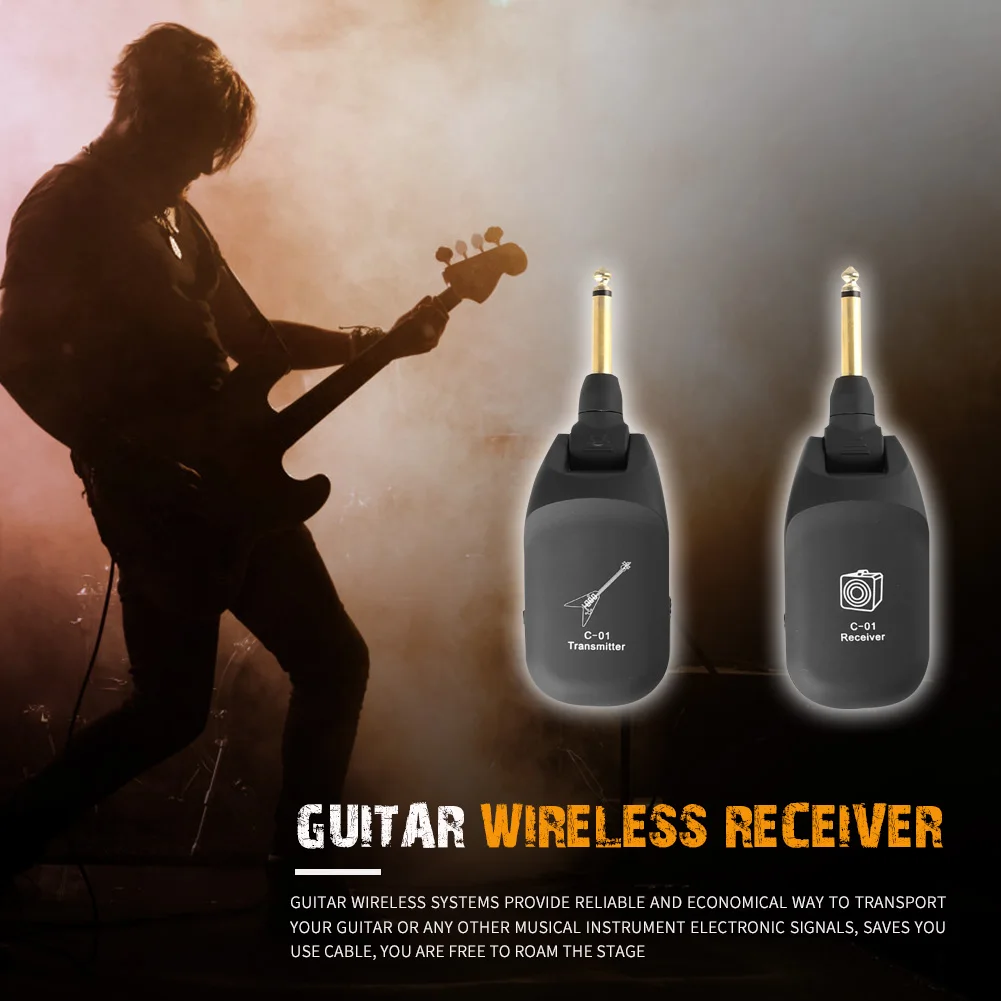 Bærbare UHF Guitar Trådløse System Genopladelige Transmitter Receiver Sæt til Elektrisk Guitar musikinstrumenter Tilbehør