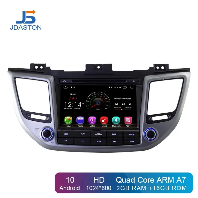 JDASTON Android 10.0 Bil DVD-Afspiller For Hyundai Tucson/IX35 2016 2017 Mms-GPS Navigation 2 Din Bil Radio Audio WIFI