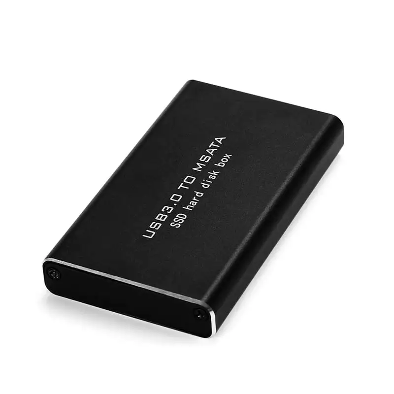 Ingelon Caddie Kabinet Sort SSD Box USB 3.0 til MSATA Harddisk 3030mm 3050mm Ekstern Konverter Tilfældet For Samsung Kingston SSD