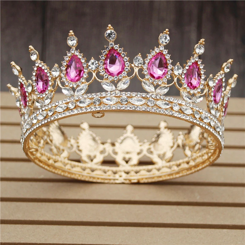 30 Valg Crystal Tiaras Bruden Bryllup Crown Royal Queen, King Runde Diadem Brude Medaljon Festspil Hår Smykker Hoved Tilbehør