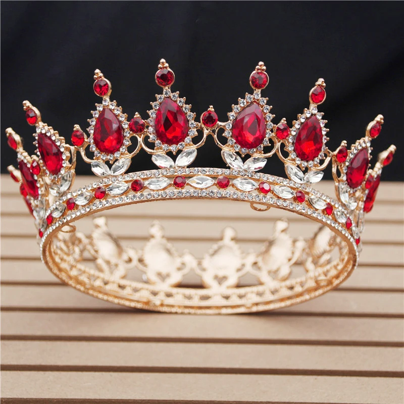 30 Valg Crystal Tiaras Bruden Bryllup Crown Royal Queen, King Runde Diadem Brude Medaljon Festspil Hår Smykker Hoved Tilbehør