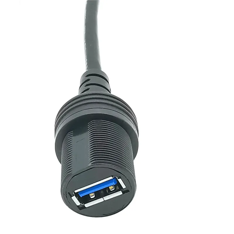 USB 3.0-AUX-Udvidelse instrumentpanelet Vandtæt Bil Flush Mount Kabel Til Bil, Båd og Motorcykel 30cm