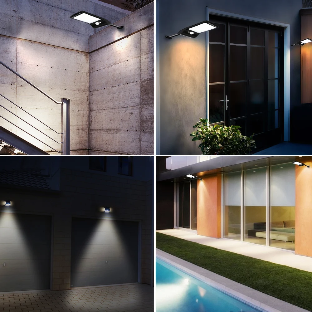 36 LED Wireless Solar Light Udendørs Indretning Vandtæt PIR bevægelsesføler LED Solcelle væglampe Til Udendørs Gård Have Lamper