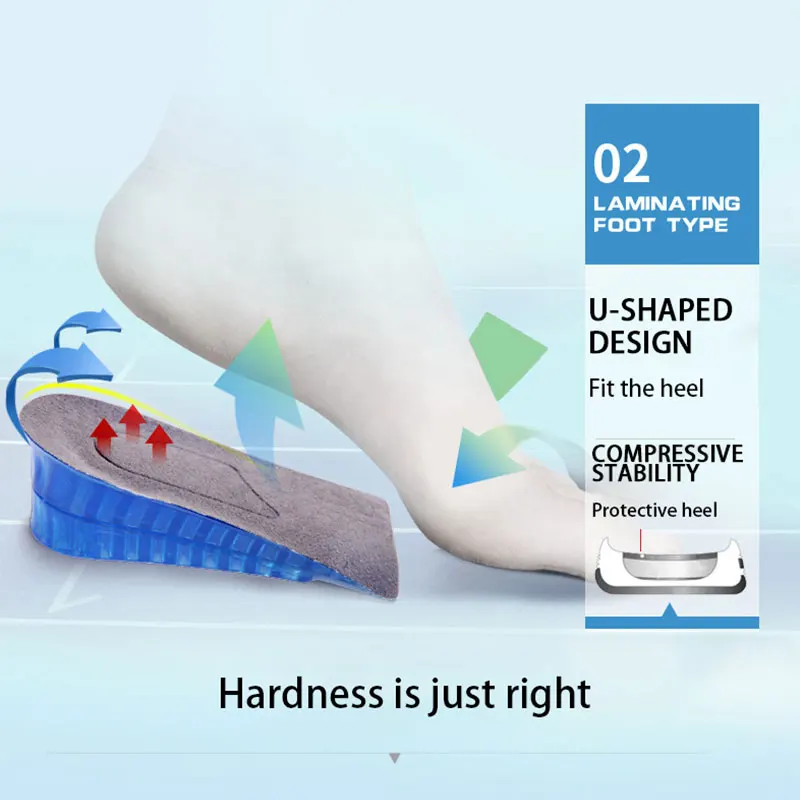 Højde stigning indlægssåler Til mænd/kvinder gel indlægssål silikone halvdelen pad indlægssåler til fødder slidstærk sko invisiable skosål