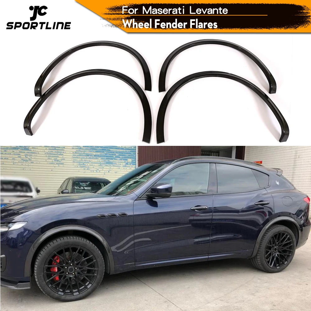 Carbon Fiber Hjul Øjenbryn For Maserati Levante 2016 - 2019 Base Sport S Sport 4-Dørs Hjul Fender Flares Stænkskærme 4stk/sæt