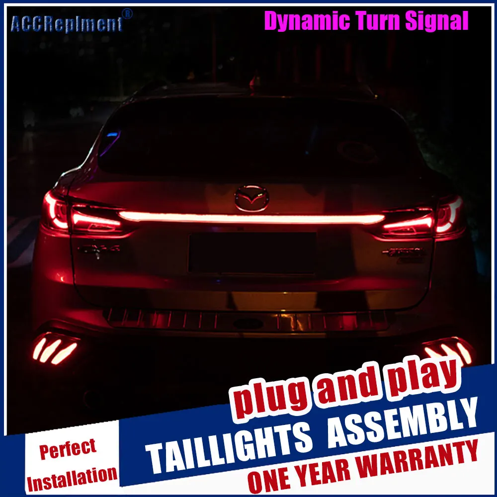 Dynamisk blinklys og baglygter Mazda CX-4 Baglygter LED KØRELYS kørelys Bageste parkeringslys bremselygte 2016-2019