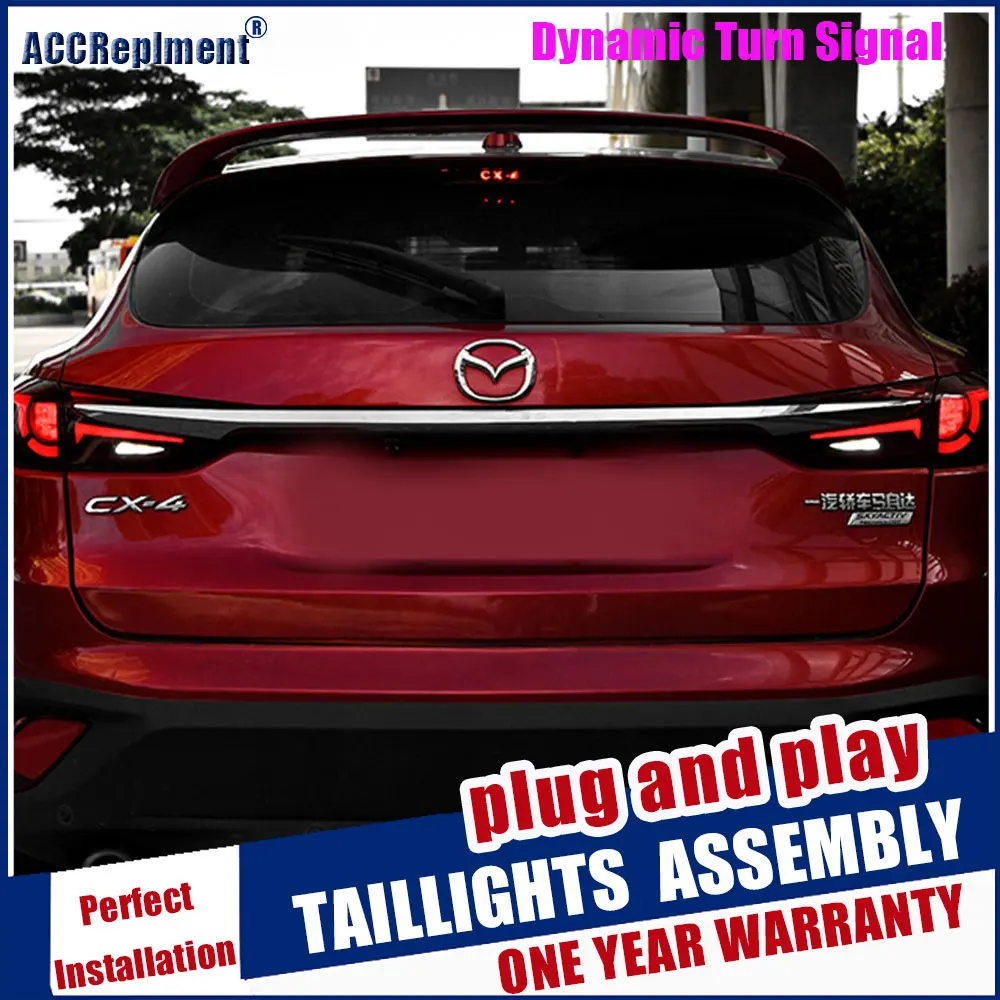 Dynamisk blinklys og baglygter Mazda CX-4 Baglygter LED KØRELYS kørelys Bageste parkeringslys bremselygte 2016-2019