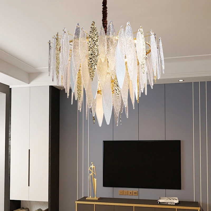 Nordisk krystal lysekrone moderne farvet glas stue lysekrone villa dobbelt trappe luksus dekorative lysekrone
