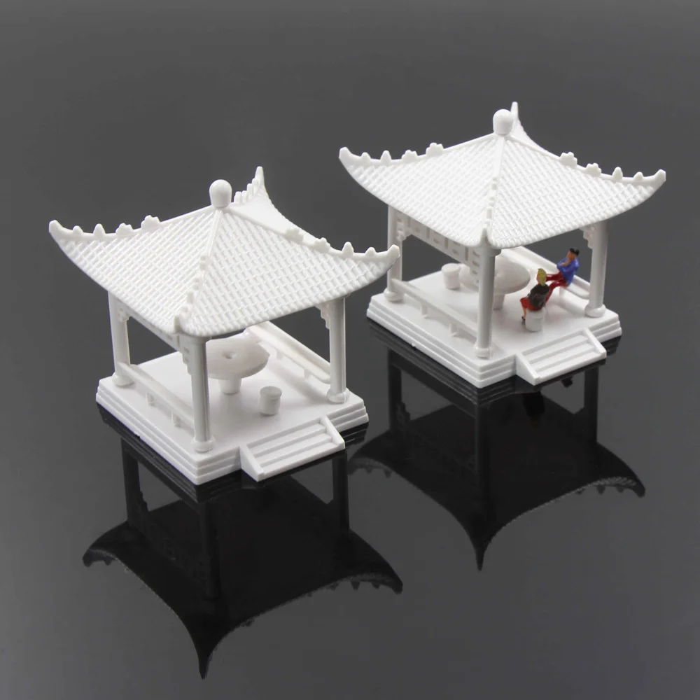 2 sæt Pavillon Model Gloriette Kinesiske Uddannelses-1:150 1:100 1:75