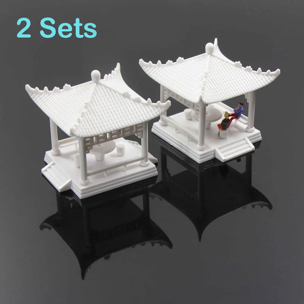 2 sæt Pavillon Model Gloriette Kinesiske Uddannelses-1:150 1:100 1:75
