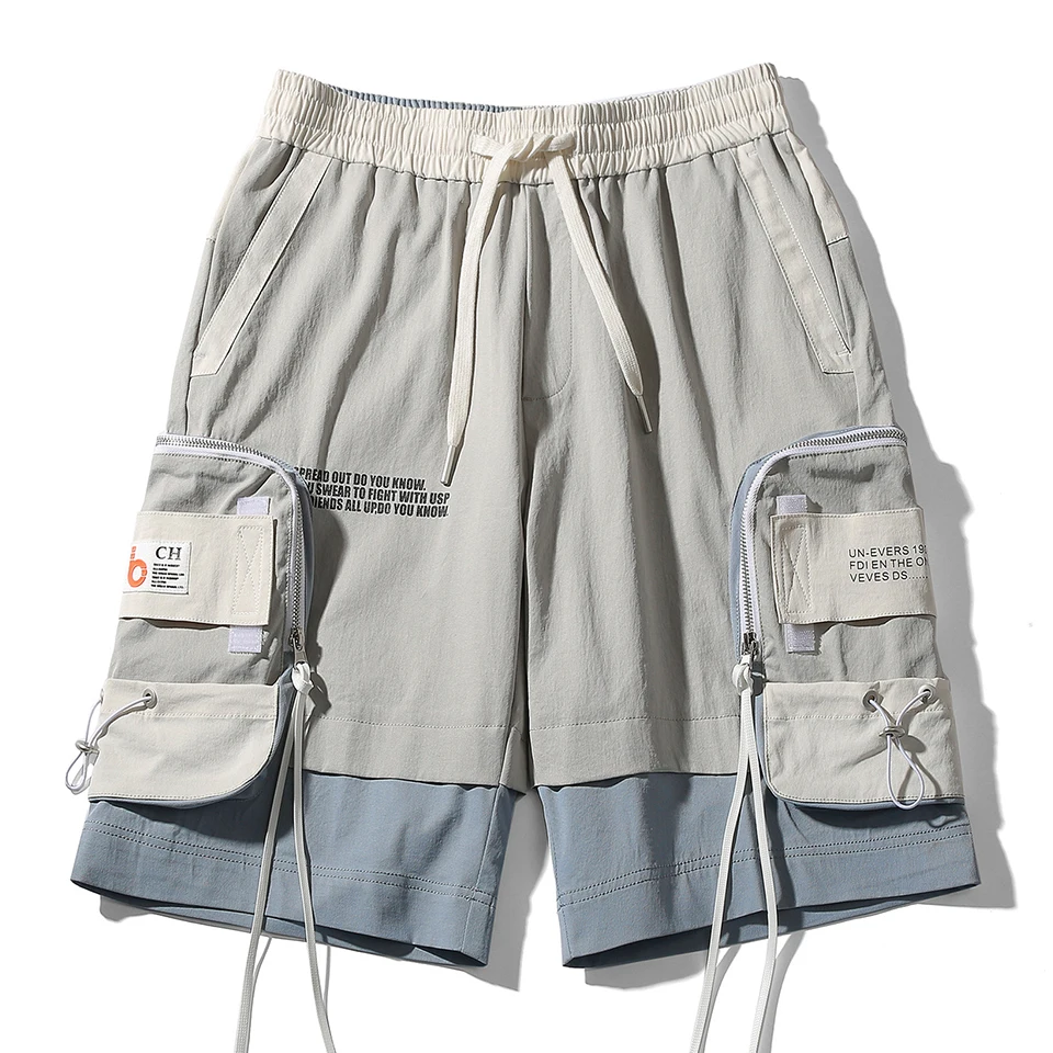 Mænd 2020 Sommeren Nye Hip Hop Streetwear Casual Vintage Lommer Cargo Shorts Mænd Mode Rib Harajuku I Loose Fit Shorts Bukser Til Mænd