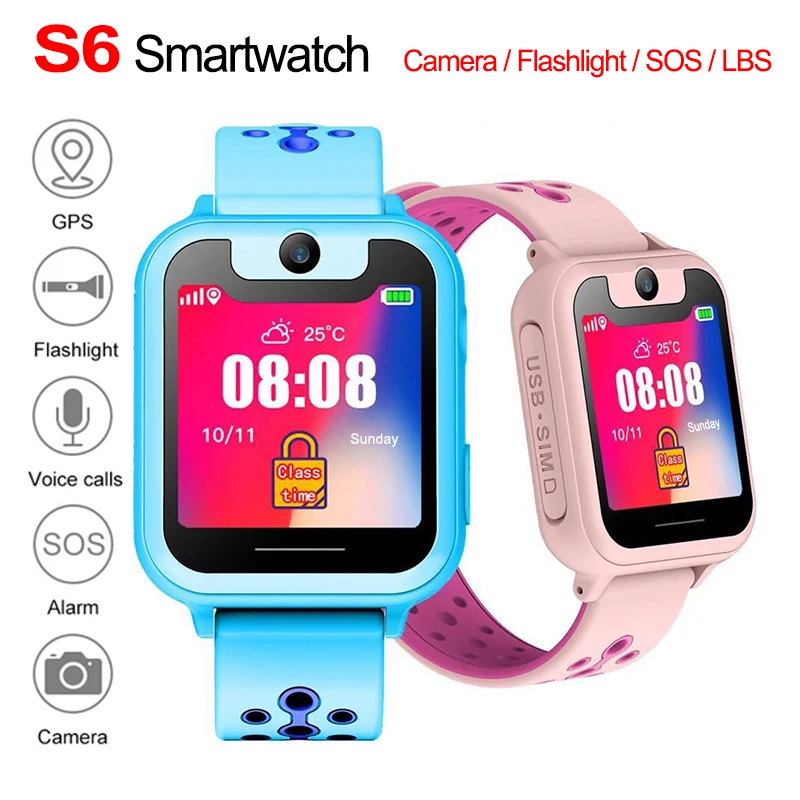 S6 Smart Kids Se LBS Smartwatches Opkald Placering Finder Locator Tracker Anti Tabt Overvåge Smartwatch Børn Gave