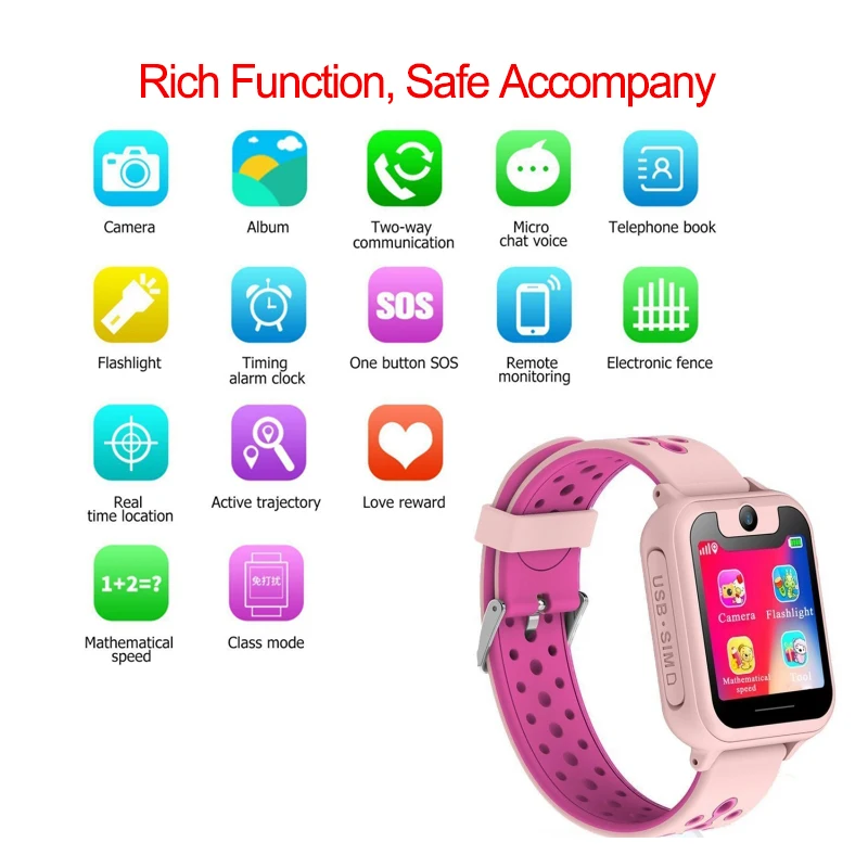 S6 Smart Kids Se LBS Smartwatches Opkald Placering Finder Locator Tracker Anti Tabt Overvåge Smartwatch Børn Gave
