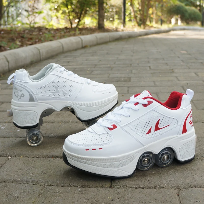 Roller Skate Sko til Børn Drenge Piger Hjul Sneakers med På Dobbelt Hjul Børn Dreng Pige Roller Sneakers, tennissko