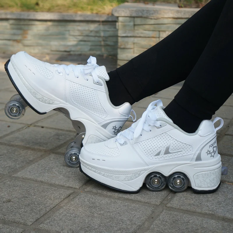Roller Skate Sko til Børn Drenge Piger Hjul Sneakers med På Dobbelt Hjul Børn Dreng Pige Roller Sneakers, tennissko