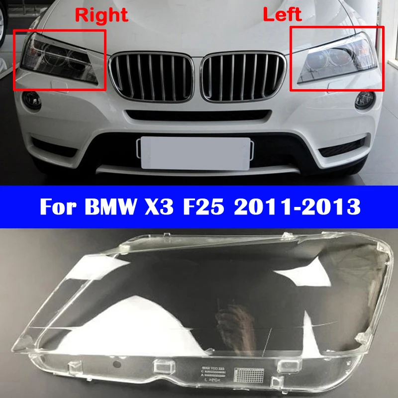 - Forlygte-Forlygter Forlygterne Dækning For BMW X3 F25 2011 2012 2013 Gennemsigtig Lampeskærme Lampe Shell Forreste Linse