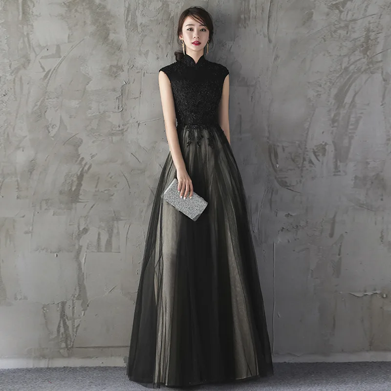 Kvindelige Kinesiske Stil Kjole Forbedret Qipao Størrelse S-3XL Elegant Blonde Pynt sexet Slank party dress kjole til aften
