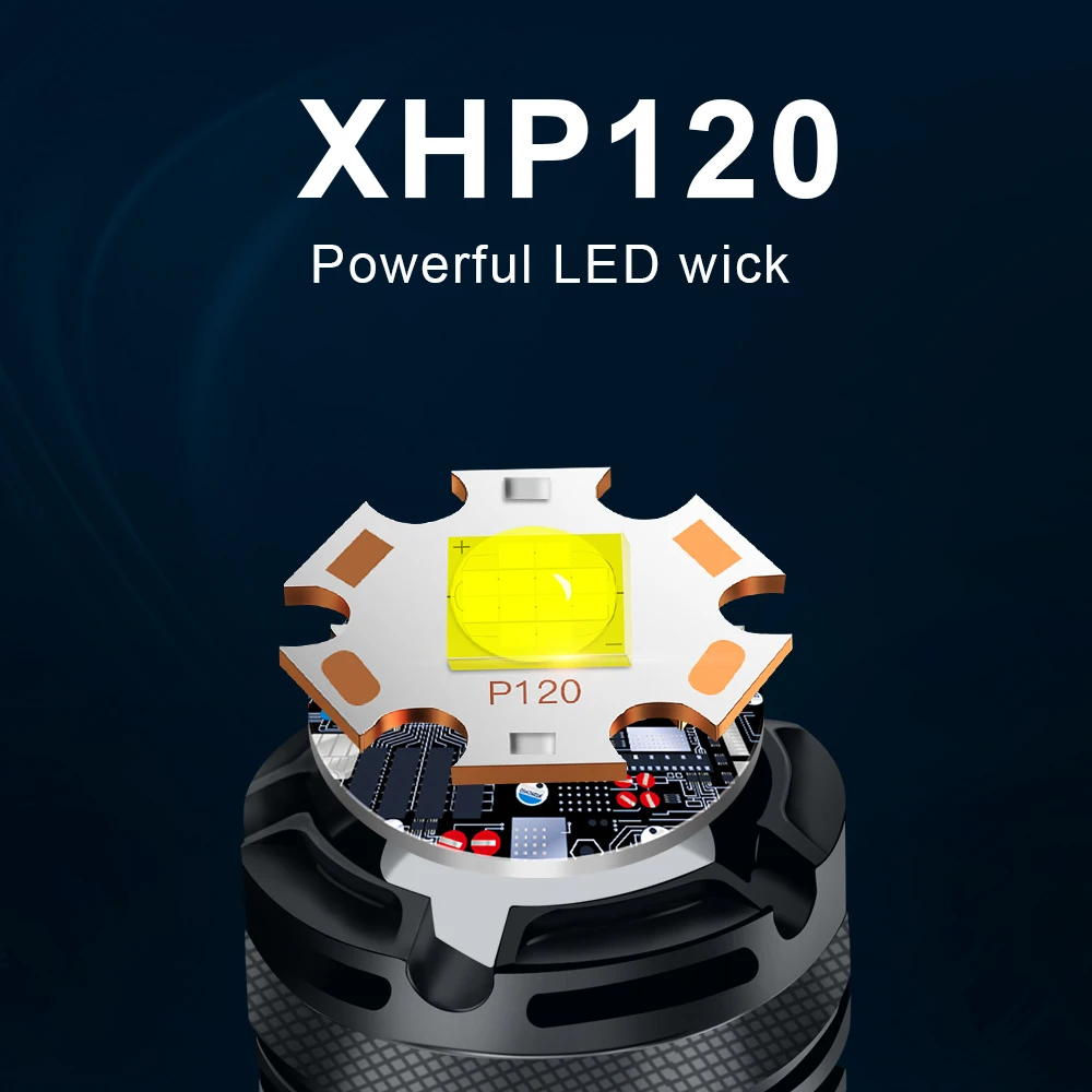 2020 nye xhp120 cob lanterne 26650 høj kraftfulde lommelygte led lommelygte usb-genopladelige 18650 flash lys xhp90 xhp70 xhp50
