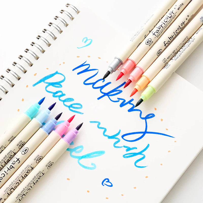 10 stk Fremtidige farve touch skrive Stof pen, pensel Farve Kalligrafi markøren penne Papirvarer Tegning kunst skoleartikler A6805