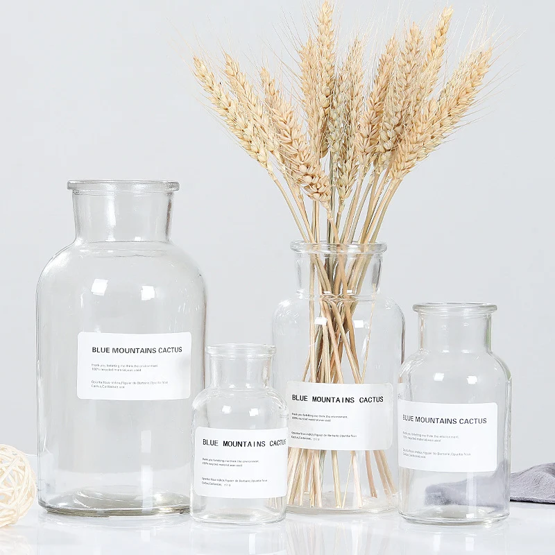 Nordisk Moderne Mini-Brun Transparent Glas, Flaske Tør Flower Vase, Vaser Planter Indehaveren Boligindretning Stue Indretning