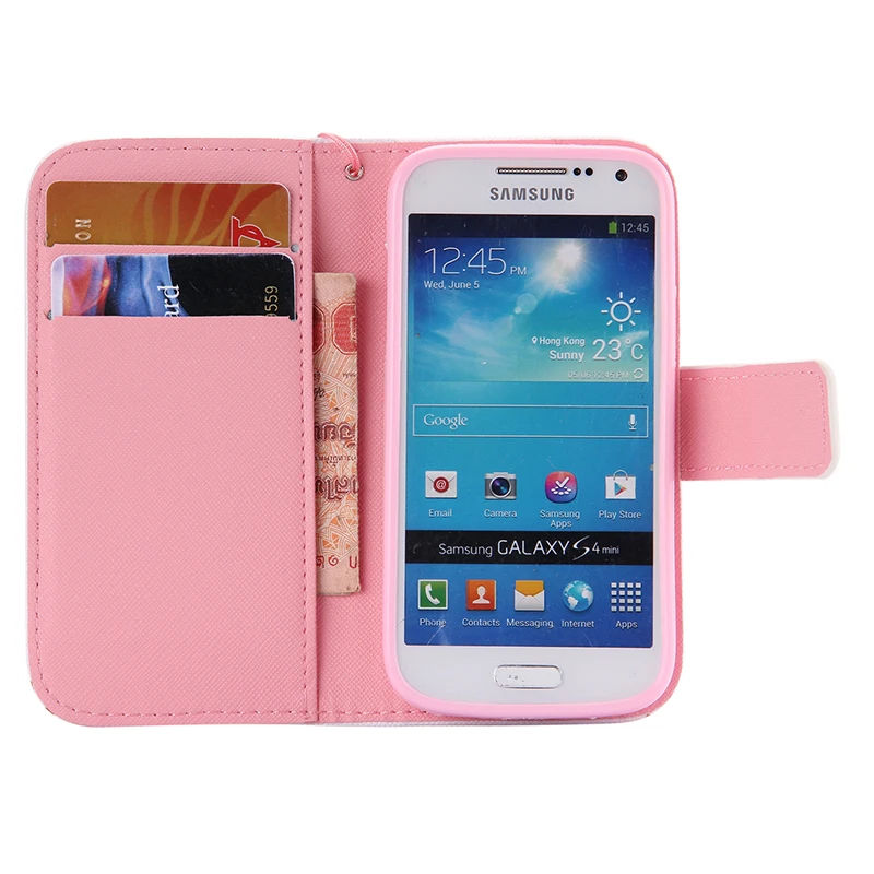 Læder taske til Samsung Galaxy S4 S 4 mini 4mini / S4mini Duos I9192 GT-i9190 GT-i9192 GT-i9195 Flip Phone Cover Telefon Tasker