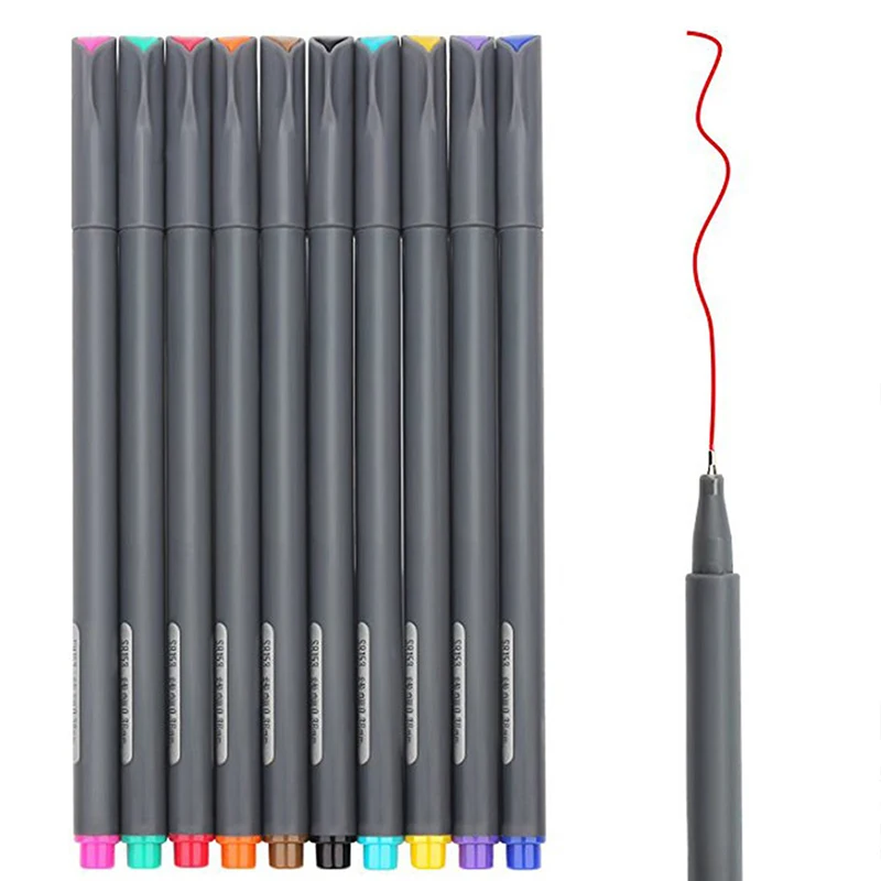 Sipa 10STK/Set 0.38 mm Farverige Fiber Markør Pen Sæt Fineliners Maleri, Filt Spids Fine Hook Line Pen Markører Tegning Kunst