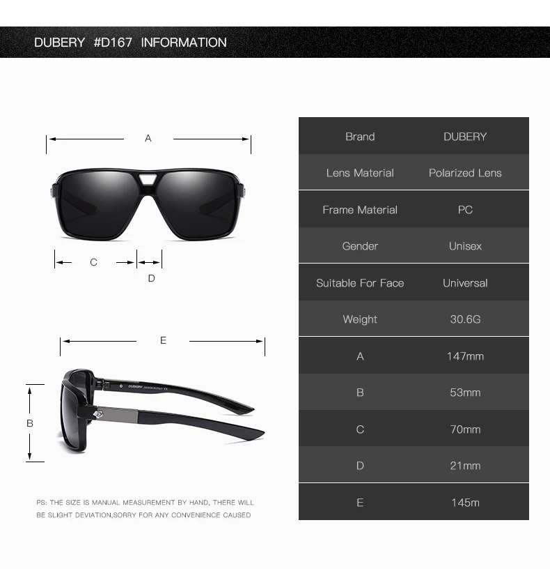 DUBERY Vintage Solbriller til Mænd Polariseret Kørsel Sport solbriller Protection Mode Til Mænd, Kvinder Farve Spejl Oculos UV400