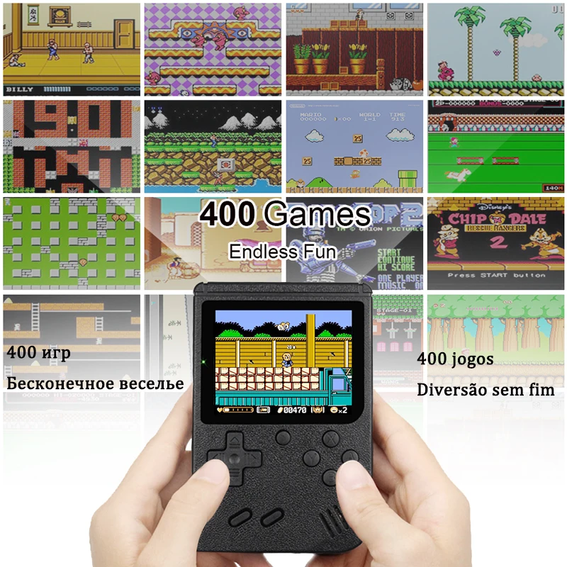 400 i 1 8 Bit Bærbare Håndholdte Retro Video Spil Konsol Spiller Gaming Portatil Mini Arkade Videospil Maskine 8bit håndholdt