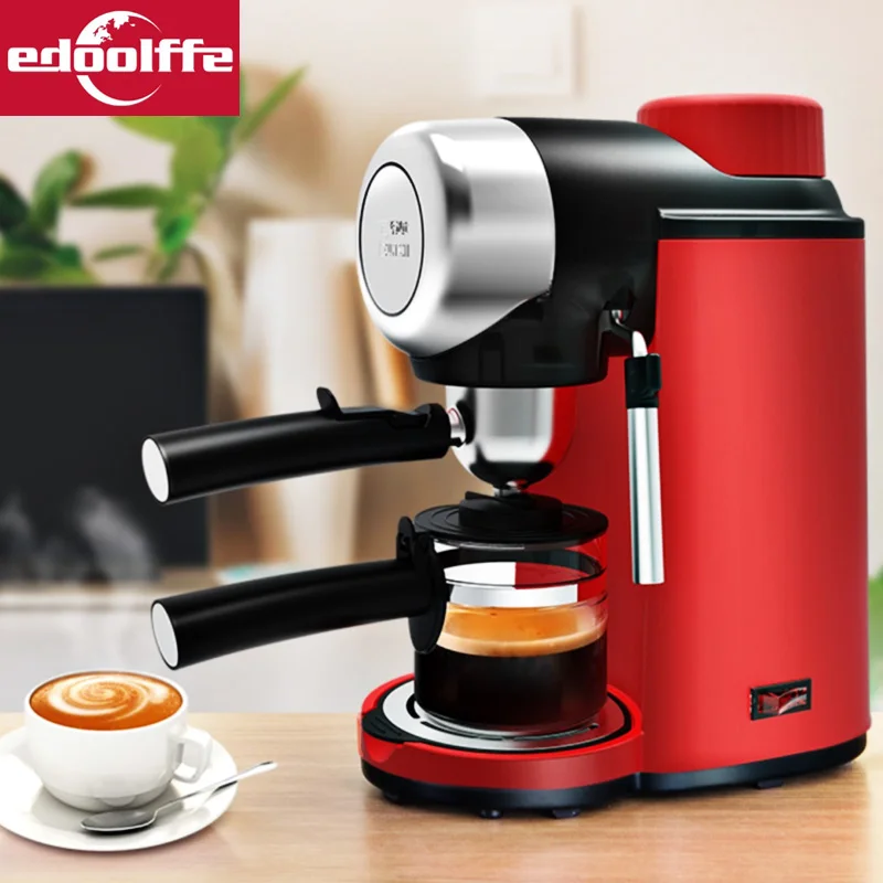 Edoolffe Espresso Maskine Indbygget Mælkeskummer 5Bar Pumpe System Og Beslutningstagere 800W Og Maskiner mælkeskummer 220-240v 50HZ