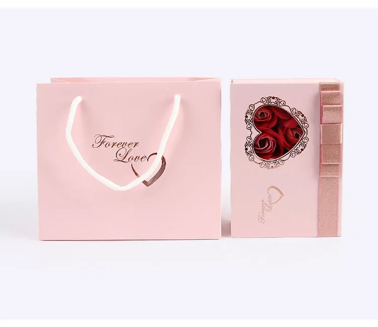 Udsøgte Smykker gaveæske Evige Rose Sæbe Flower Ring, Øreringe og Halskæde Valentine ' s Day Smykker Emballage Gave Sæt