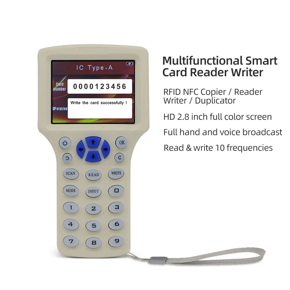 NFC er Smart 10 Frekvens RFID-Kopimaskine / Forfatter / Læsere/Duplikator 125KHz 13,56 MHz USB-Programmør Key fob Kort Læser UID Dekoder