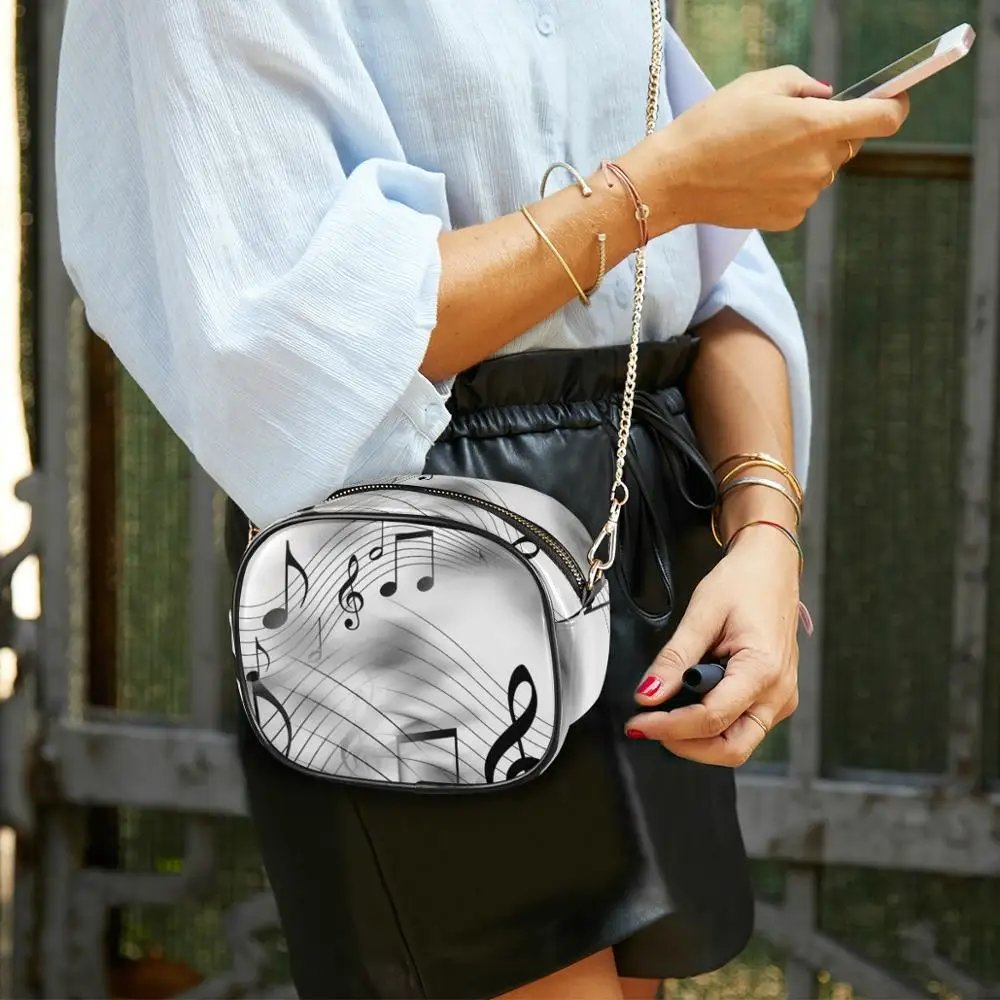 ALAZA Lille Kæde Crossbody Tasker Kvinder ' s Musik Note Skulder Messenger Taske Pu Læder Mode Design Kvindelige Rejse Håndtasker