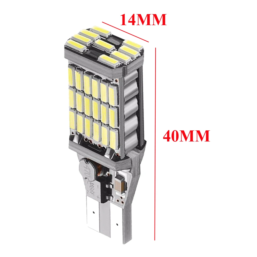 Universal 4stk T15 45SMD Omvendt Lys til Bil Super Lyse Hvide LED Baglygter