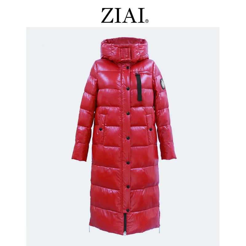 ZIAI 2020 vinteren kvinder lang varm kvinde jakke farverige Stof mode Slanke kvinder frakke brand kvalitet hot Aftagelig hat ZR-9510