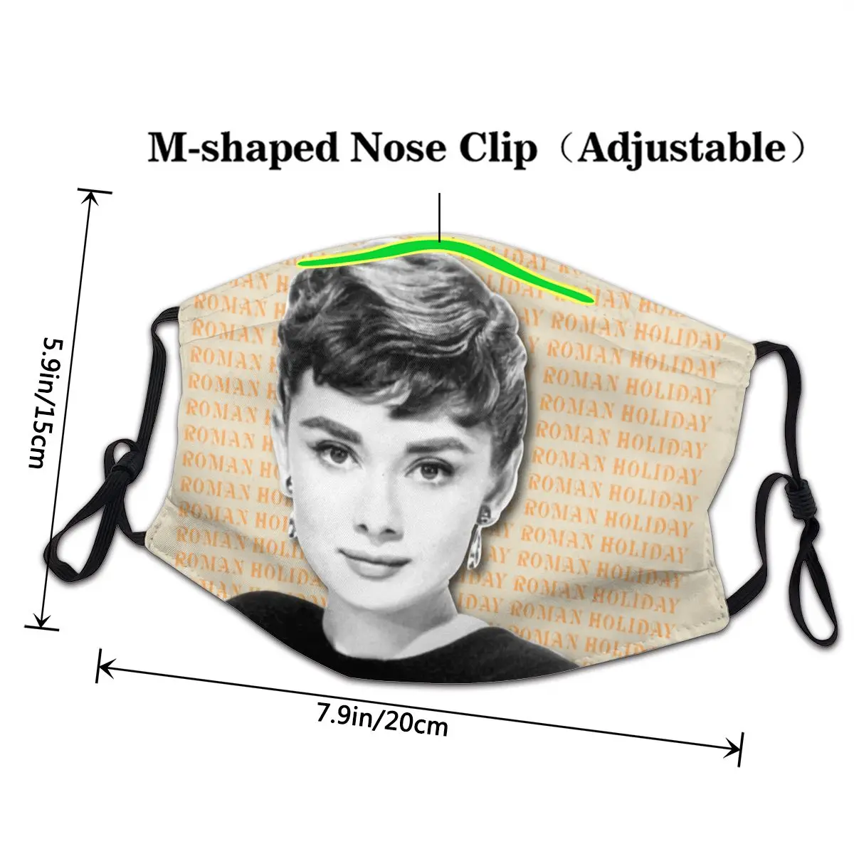 Gå Glip Af Audrey Hepburn Ikke-Disponible Ansigtsmaske Britisk Skuespillerinde, Anti Haze Støvtæt Beskyttelse Cover Respirator Munden Dæmpe