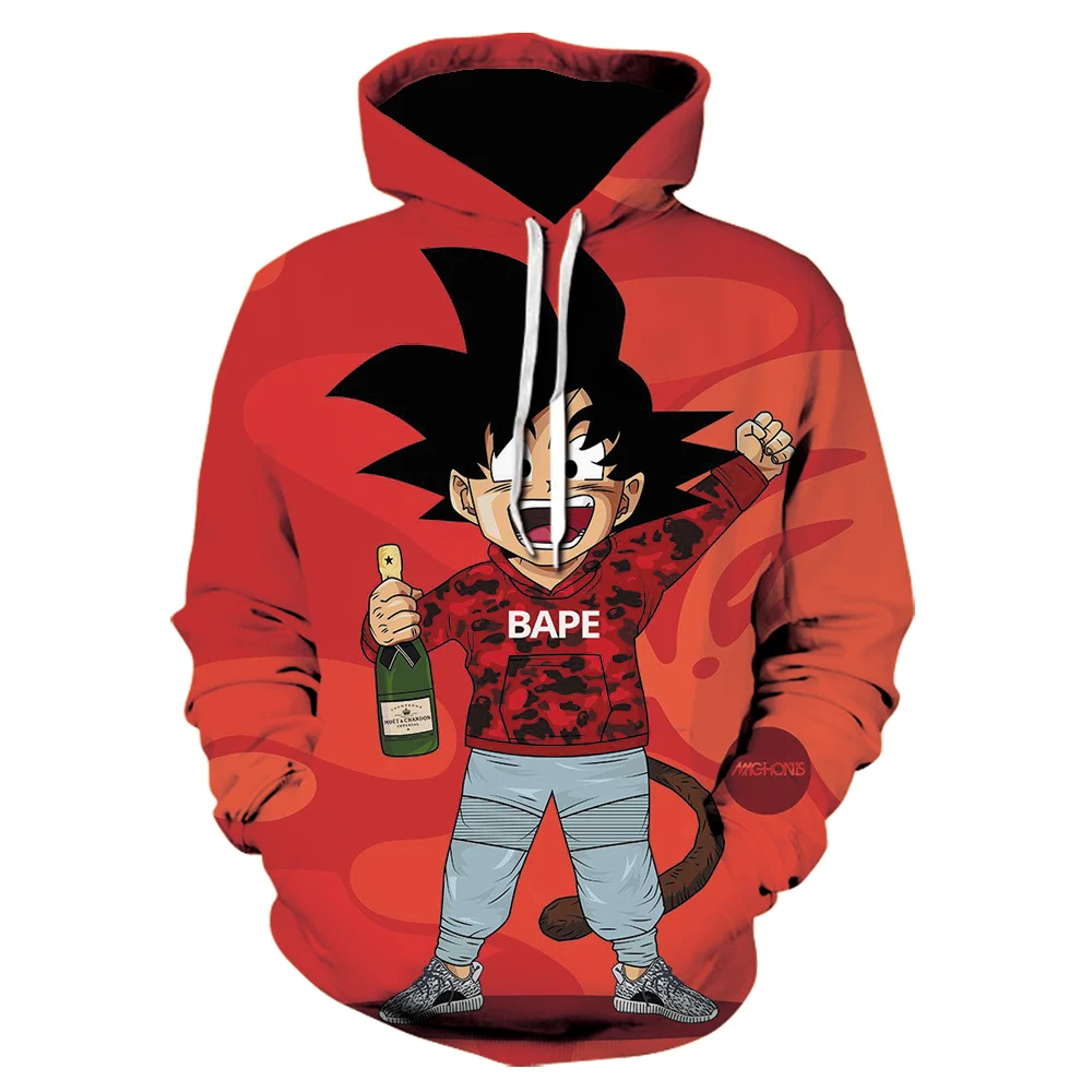 Hot Salg Super Goku 3D-Hættetrøjer Mænd Kvinder Harajuku Casual Sweatshirt poleron Animationsfilm Hoodie Fashion Streetwear Mænd Pullover Toppe
