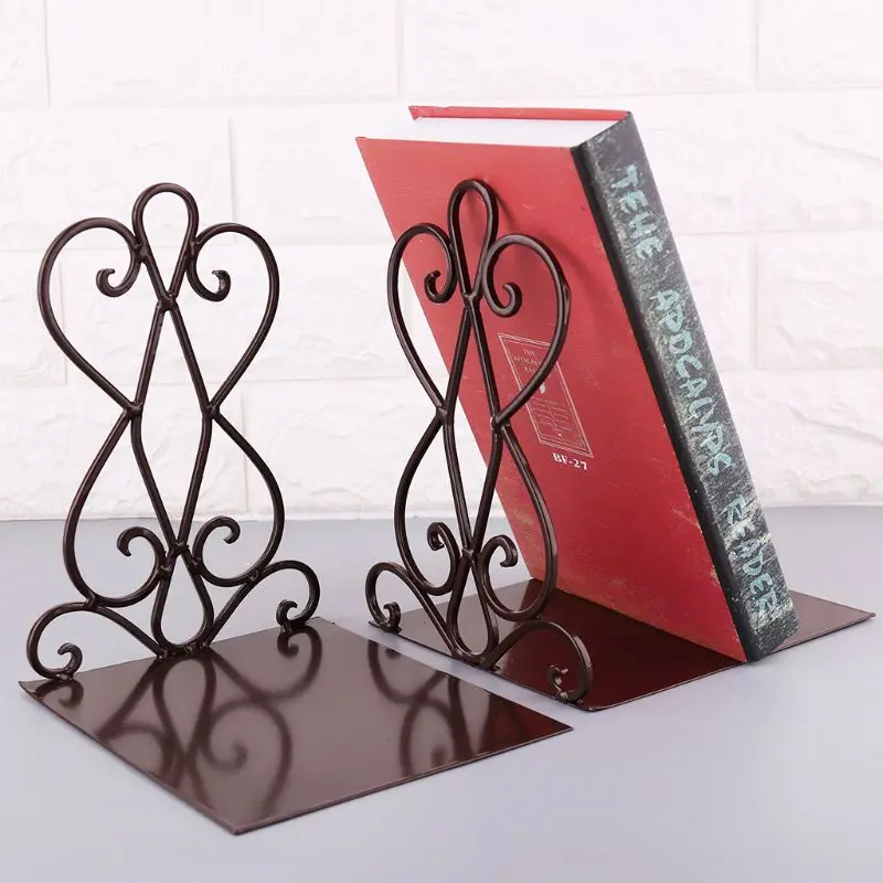 1 Par Bærbare Bogstøtter Metal Book Stand Holder Desktop Rack-Hylde Til Hjem Kontorartikler