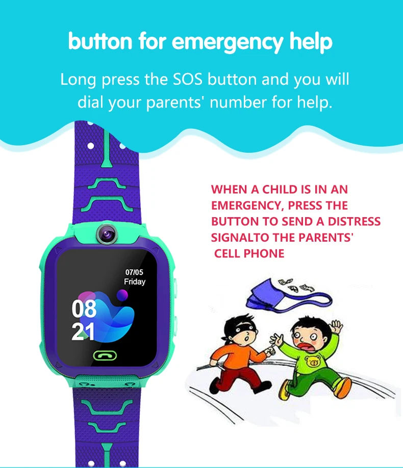 Q12 Børns Smart Ur SOS-Telefon Se Smartwatch Til Børn Med Sim-Kort Foto Vandtæt IP67 Børn Gave Til IOS Android