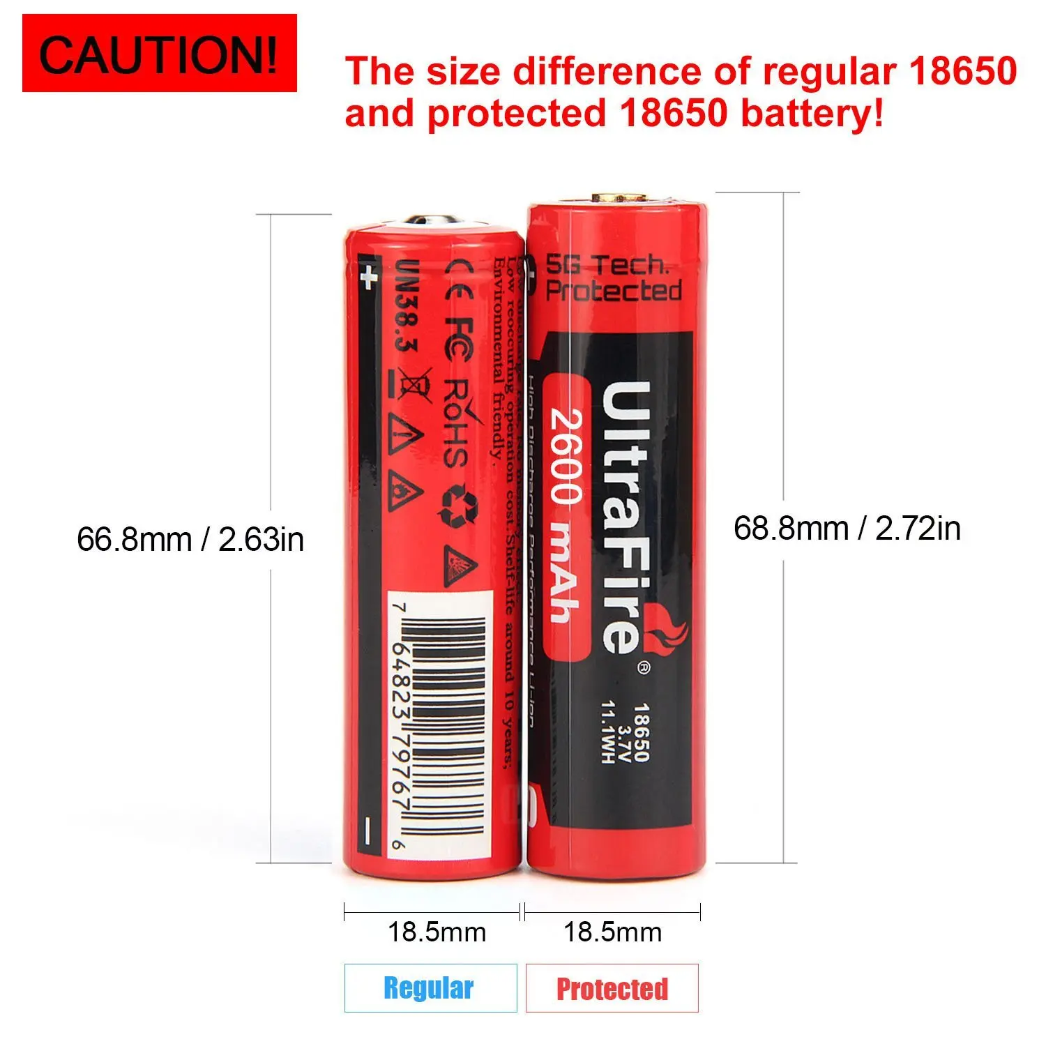 UltraFire helt oprindelige 18650 3,7 V 2600mAh 18650 batteri genopladeligt lithium batteri for lommelygte