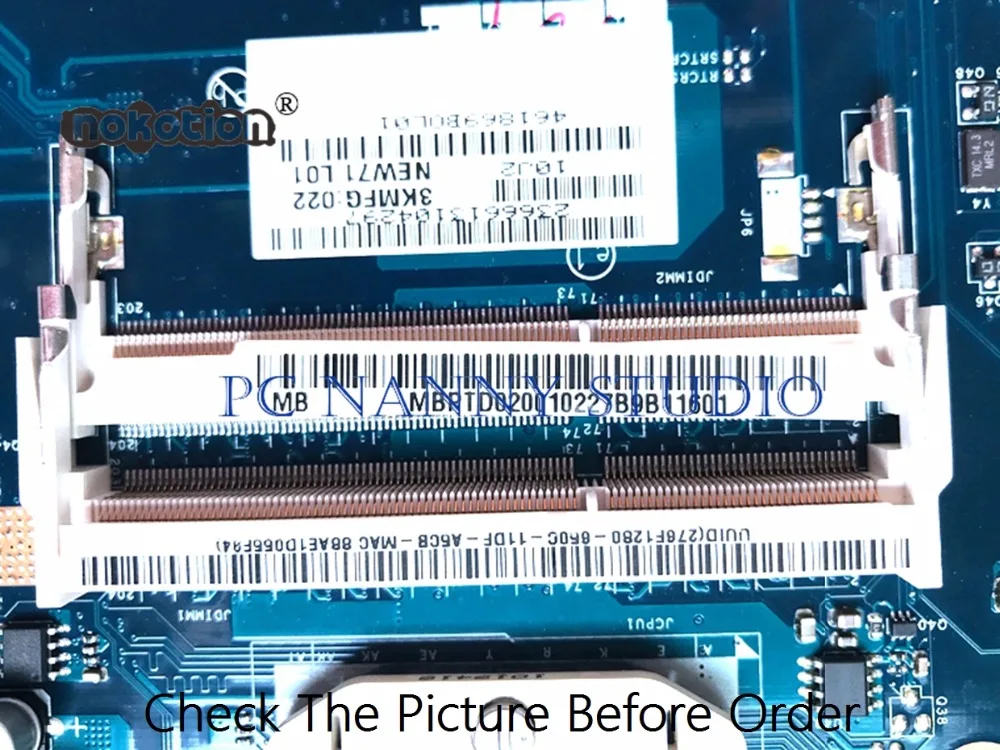 PCNANNY For ACER 5741 5741G Laptop Bundkort Bundkort MBPTD02001 NEW71 LA-5893P HM55 GT 320M/1GB DDR3 testet
