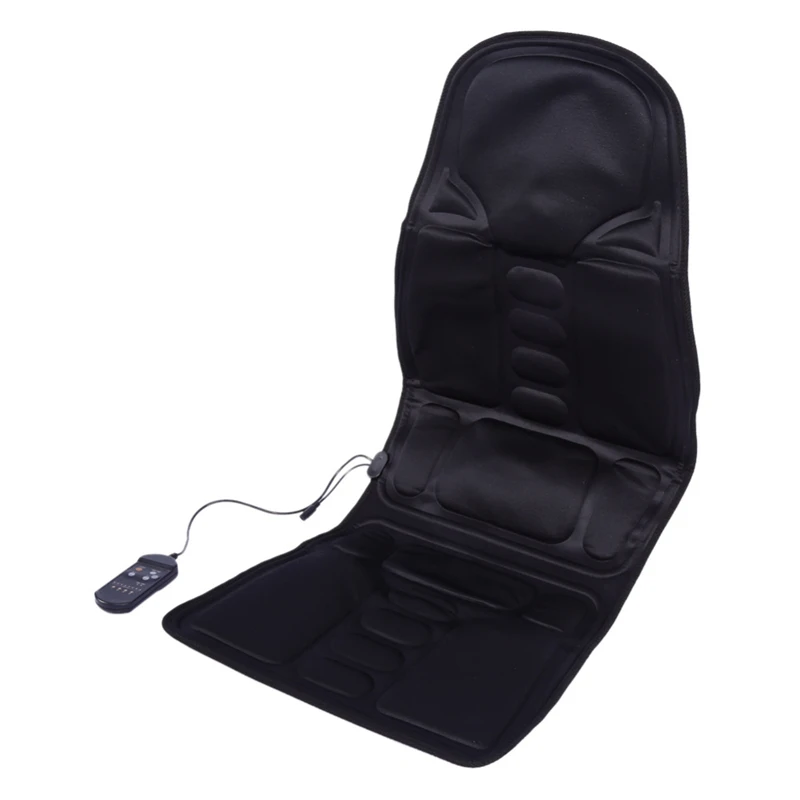 12V 7.2 W Sort Polyester Klud Massage Pude Elektriske Tilbage Nakke Massage Stol Sæde Afslapning For Bilen Hjem Kontor