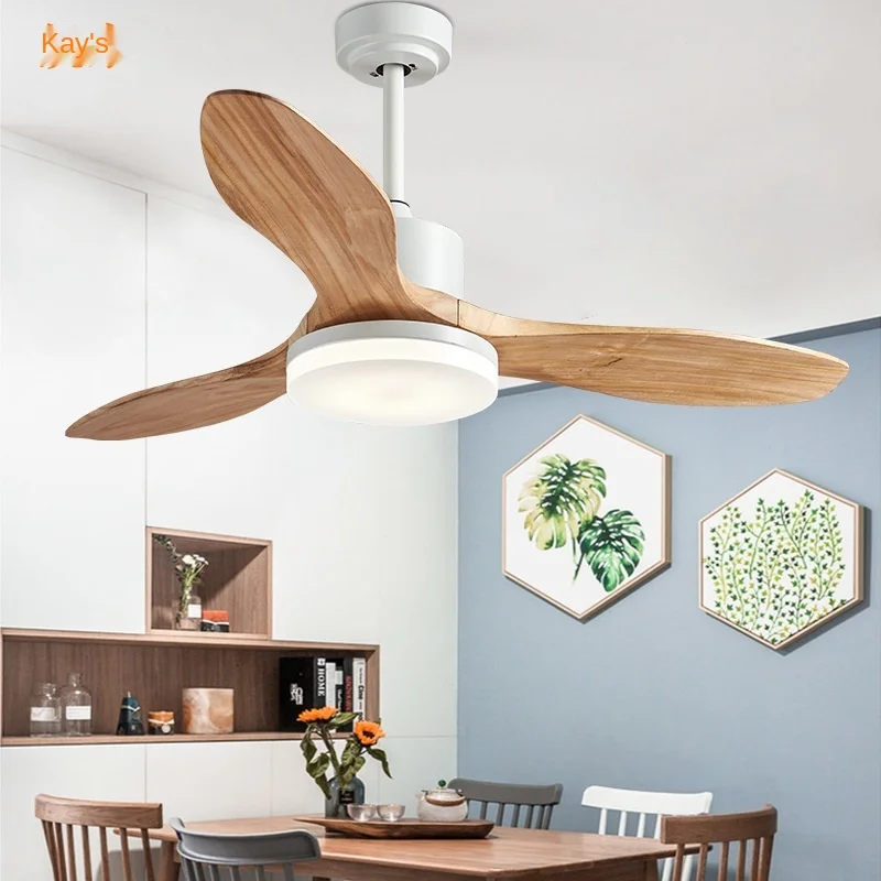Træ farve fans med lys, moderne led loft ventilator lys med fjernbetjening 48 tommer til hjemmet lampe indendørs stue