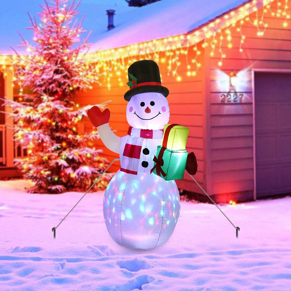 LED-150cm Belyst Oppustelig Snemand luftpumpe Oppusteligt Legetøj Indendørs, Udendørs Ferie Jul nytår Part Ornament Deco -