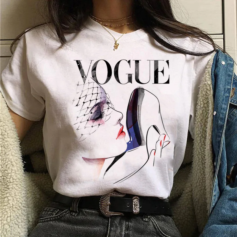 Vogue Prinsesse Print T-Shirt Til Kvinder Casual T-Shirt Toppe Æstetiske Pige Streetwear Sommeren Modal T-Shirts