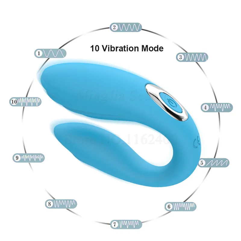 Silikone 10 Speed U-Type Dildo Vibratorer USB-Genopladelig G-Spot Vaginal Vibrator Massager Voksen sexlegetøj til Kvinde, Par