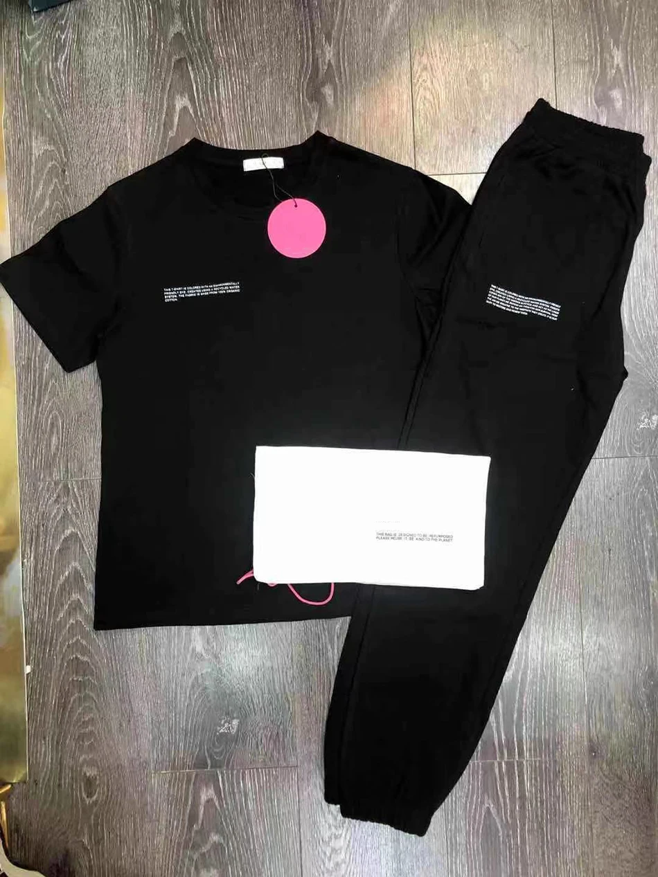 Ailigou 2021 Nye Mode Afslappet Ensfarvet T-Shirt Sports Bukser Til Mænd Og Kvinder Samme Style Bomuld To-Delt Sæt Sportstøj