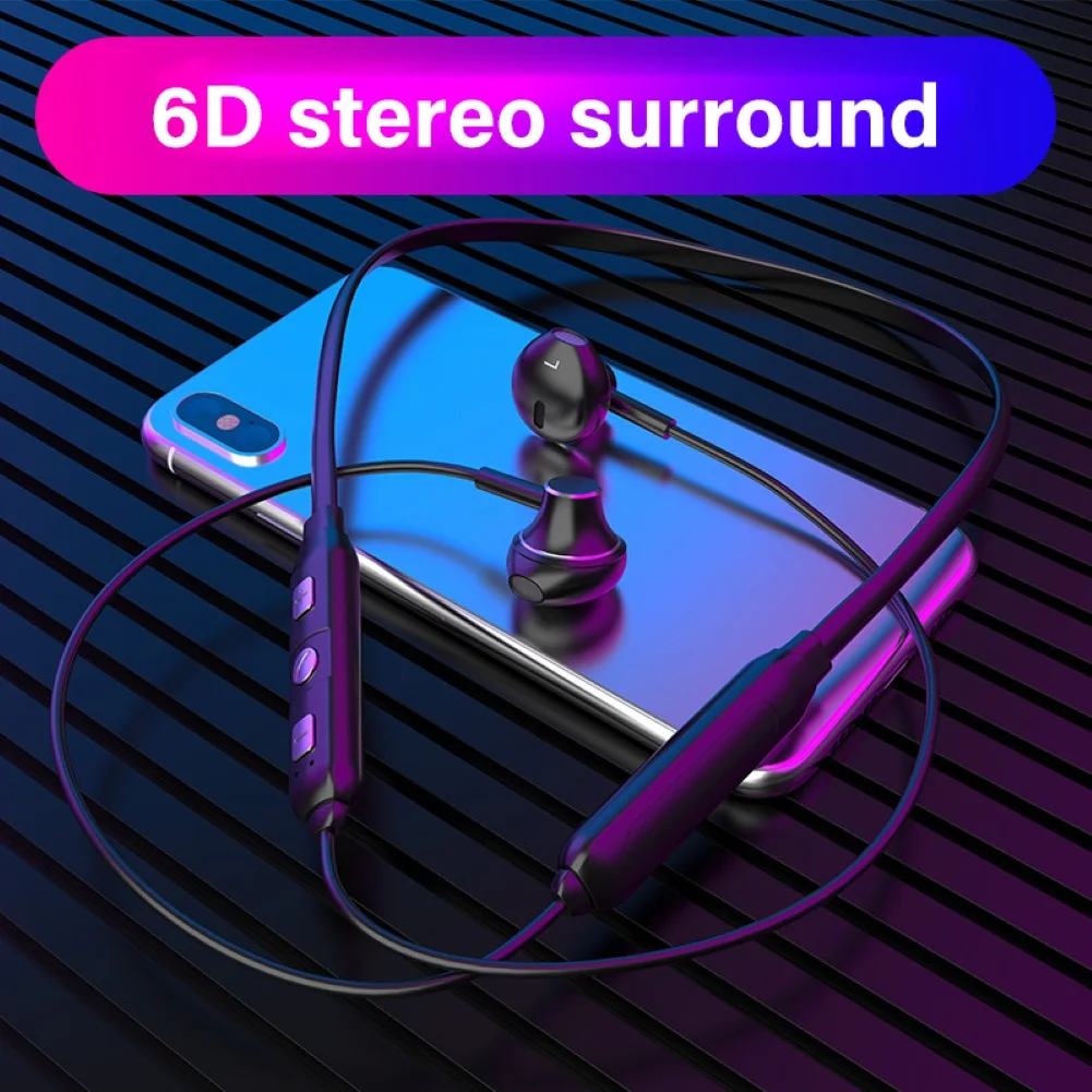 Sport Magnetiske Hals Band Wireless Bluetooth In-Ear Hovedtelefon Stereo Hovedtelefon