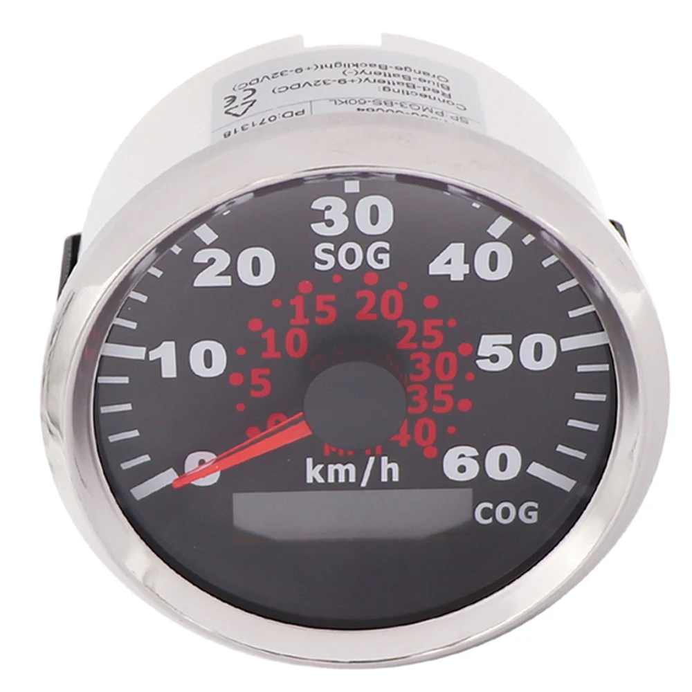 Vandtæt GPS Speedometer Sporvidde for Båd Marine Bil 120Km/h Kilometertæller med Speedo Sensor-og GPS-antenne