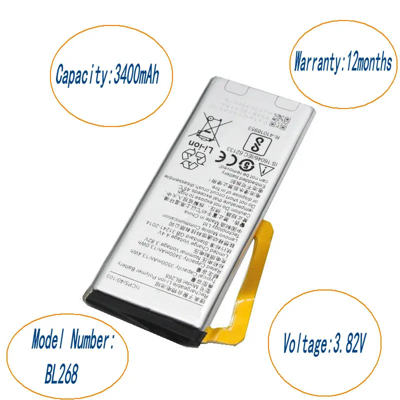 ISkyamS 2x 3400mAh /13.4 wh BL268 Udskiftning af Batteri Smartphone Til Lenovo ZUK Z2 Z2131 batterier +Værktøj