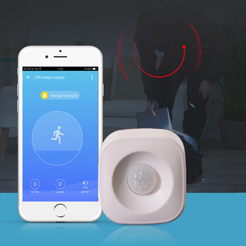 Trådløse Smart Wifi Motion Sensor Detector Smart liv app control kompatibel med alexa Home Security System